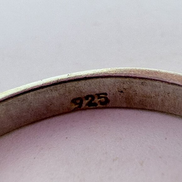 VTG Sterling Silver 925 Red & White Cubic Zirconia Statement Ring Size 6 - Picture 5 of 7